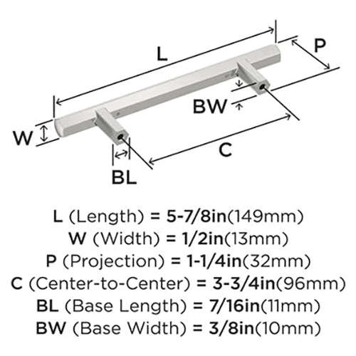 3-3/4" Caliber Cabinet Pull, Polished Nickel Alt 2 - Image