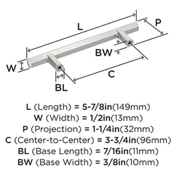 3-3/4" Caliber Cabinet Pull, Polished Nickel Alt 2 - Image