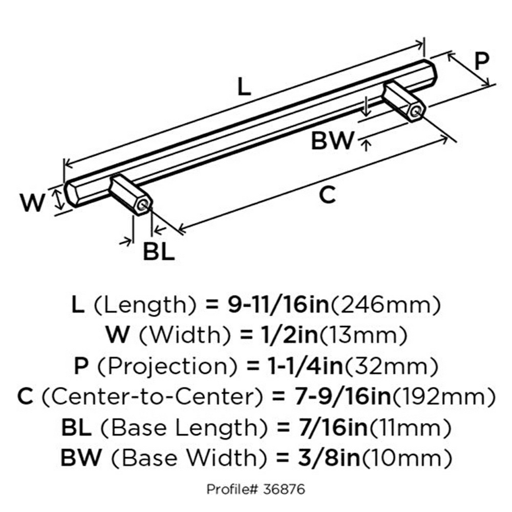 High Quality Amerock 160mm Caliber Bar Pull - Polished Chrome