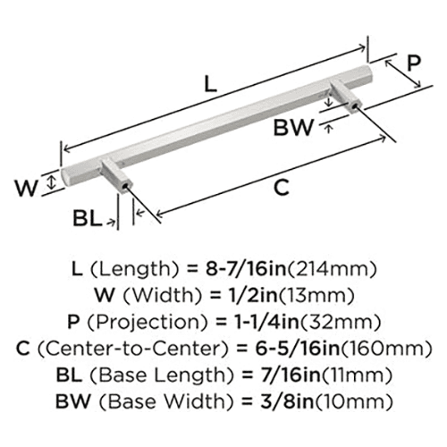 6-5/16" Caliber Cabinet Pull, Polished Nickel Alt 2 - Image