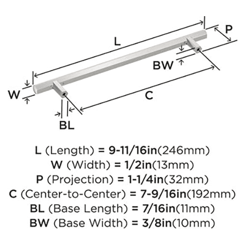 7-9/16" Caliber Cabinet Pull, Polished Nickel Alt 2 - Image