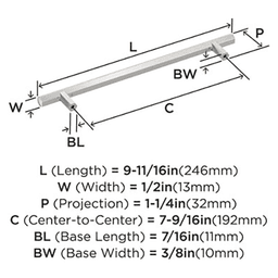 7-9/16" Caliber Cabinet Pull, Polished Nickel Alt 2 - Image