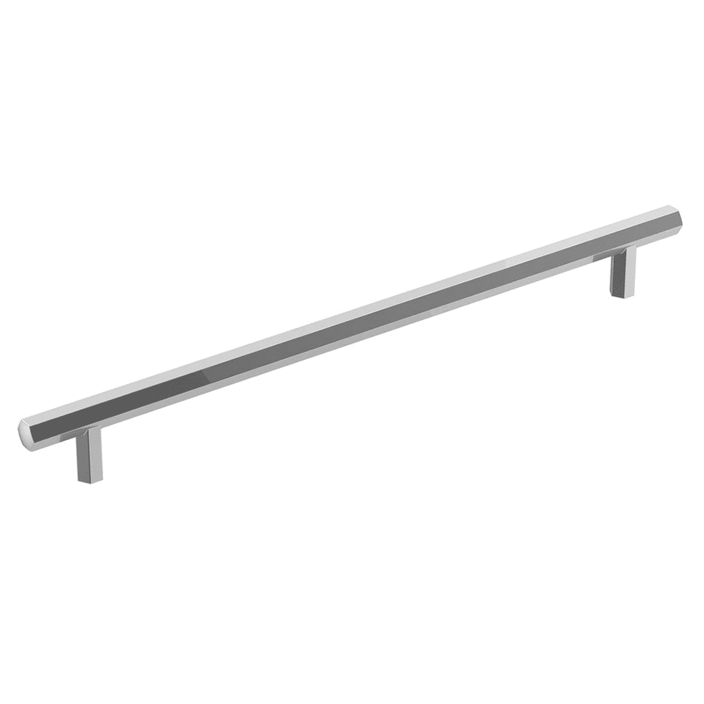 Amerock 256mm Caliber Bar Pull in Polished Chrome Front View