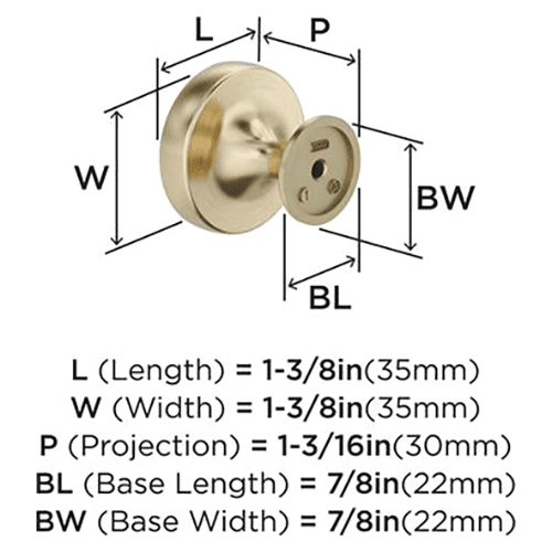 1-3/8" Exceed Cabinet Knob, Golden Champagne Alt 1 - Image