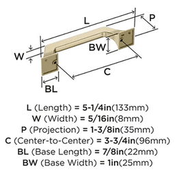 3-3/4" Exceed Cabinet Pull, Golden Champagne Alt 1 - Image