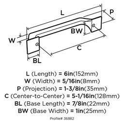 Amerock Exceed Arch Pull in Polished Chrome - Front View