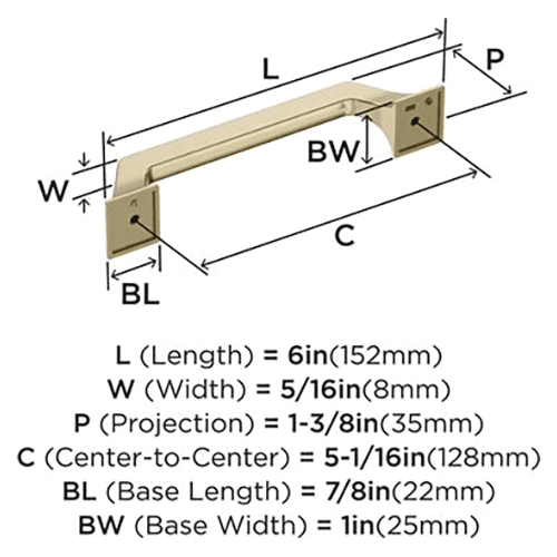 5-1/16" Exceed Cabinet Pull, Golden Champagne Alt 1 - Image
