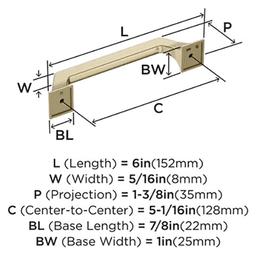 5-1/16" Exceed Cabinet Pull, Golden Champagne Alt 1 - Image