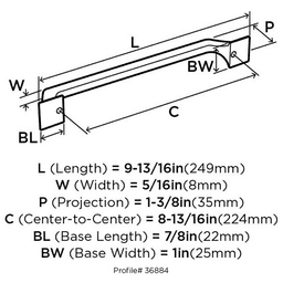 High quality Exceed Arch Pull in Satin Nickel finish