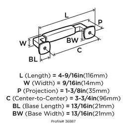 High quality materials used in construction of Amerock Stature Handle Pull