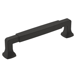 Amerock Stature 128mm Handle Pull in Matte Black on White Background