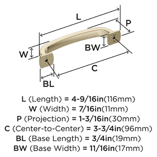 3-3/4" Surpass Cabinet Pull, Golden Champagne Alt 2 - Image