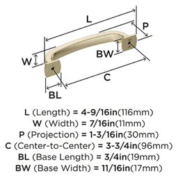 3-3/4" Surpass Cabinet Pull, Golden Champagne Alt 2 - Image