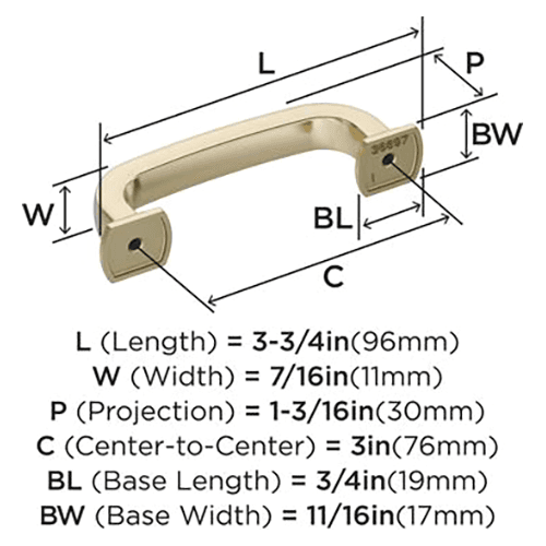 3" Surpass Cabinet Pull, Polished Nickel Alt 2 - Image