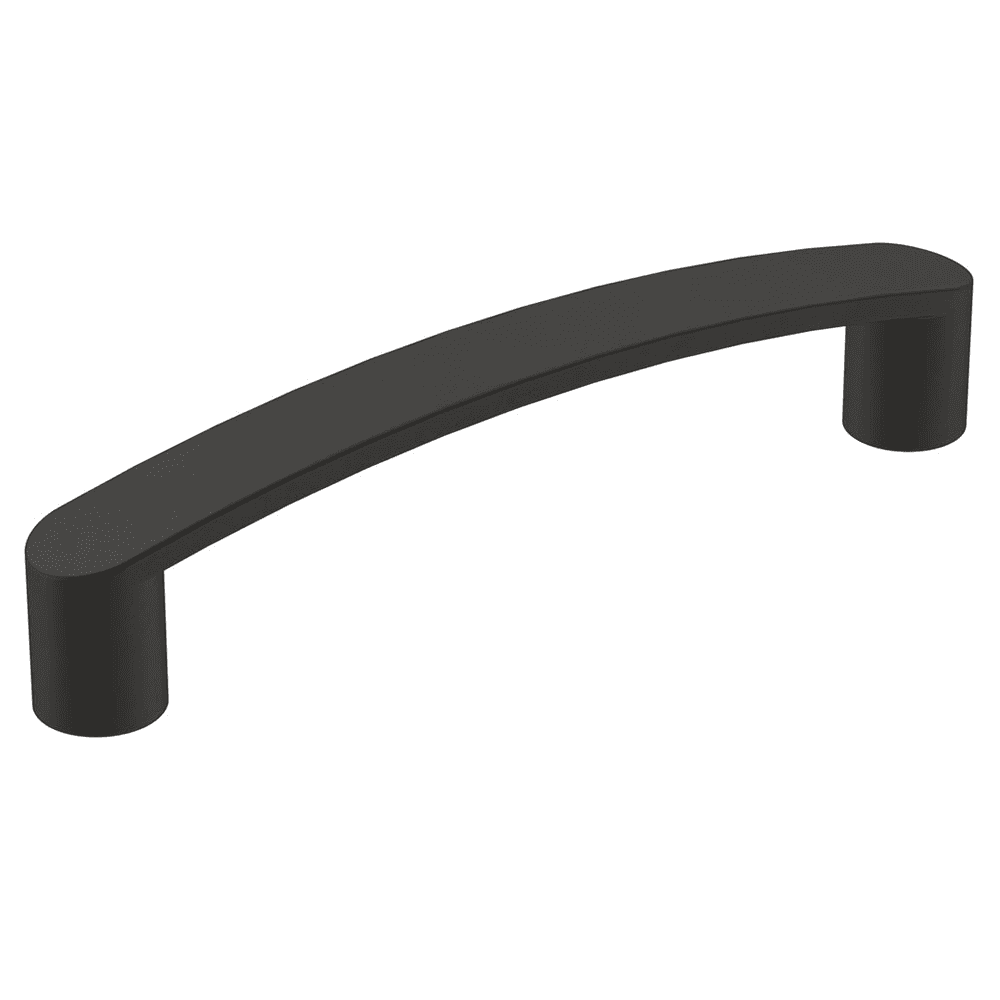 Amerock Rift 96mm Matte Black Handle Pull front view
