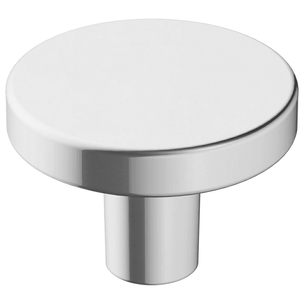 Amerock 1-3/8" Versa Mushroom Knob in Polished Chrome Finish on Black Background