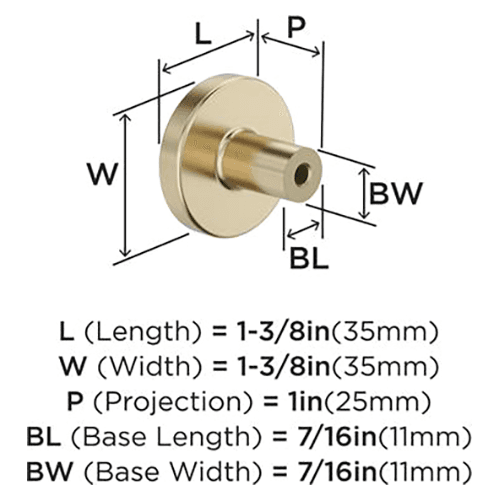 1-3/8" Versa Cabinet Knob, Golden Champagne Alt 1 - Image