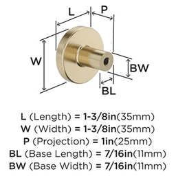 1-3/8" Versa Cabinet Knob, Golden Champagne Alt 1 - Image
