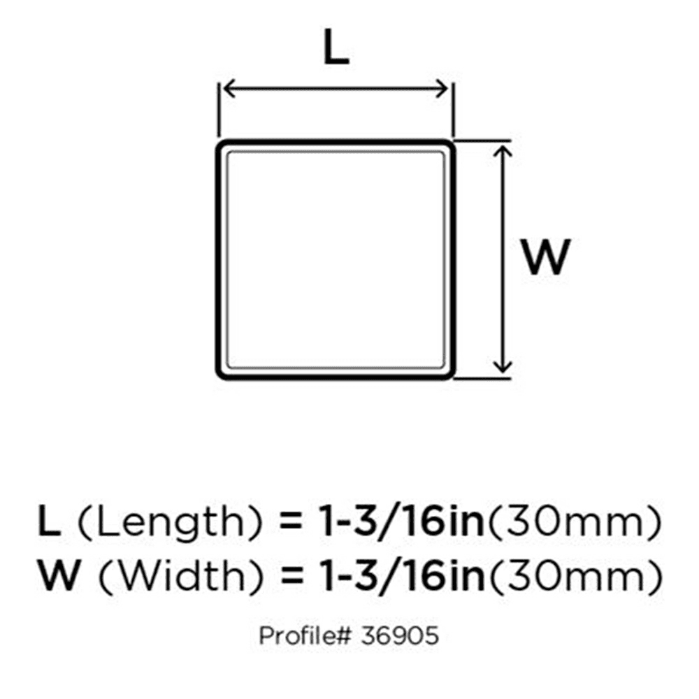 Amerock Monument Square Knob in Polished Chrome Finish - Right View