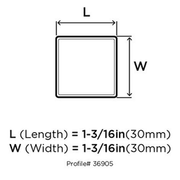 Amerock Monument Square Knob in Polished Chrome Finish - Right View