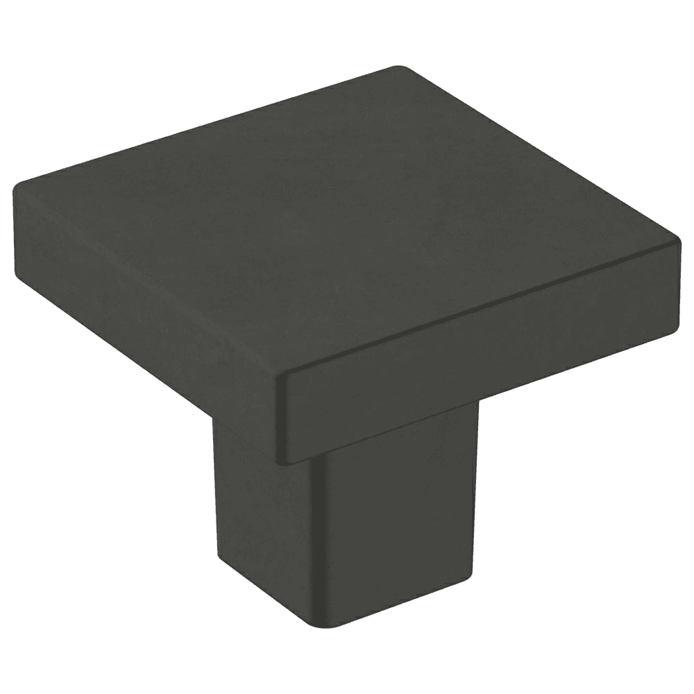 Amerock Monument Square Knob in Matte Black Finish - Back View