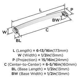 6-5/16" Rift Cabinet Pull, Satin Nickel Alt 1 - Image