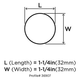 High quality Era 1-1/4" diameter knob in Satin Nickel