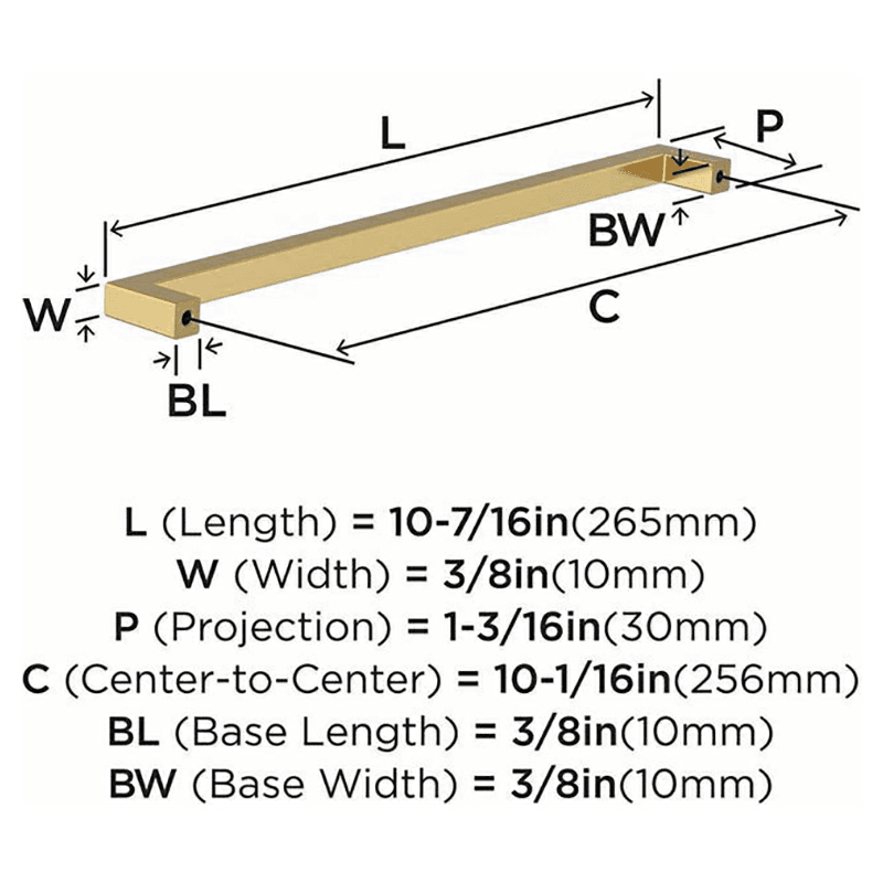 10-1/16" Monument Cabinet Pull, Golden Champagne Alt 2 - Image