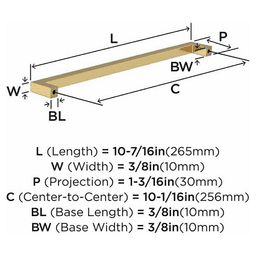 10-1/16" Monument Cabinet Pull, Golden Champagne Alt 2 - Image