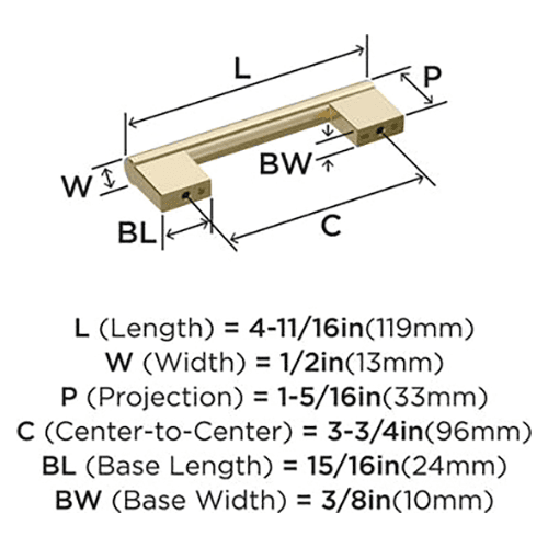 3-3/4" Versa Cabinet Pull, Golden Champagne Alt 1 - Image
