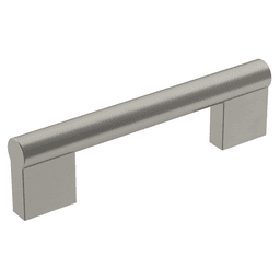 Amerock 96mm Versa Handle Pull in Satin Nickel on White Background