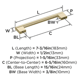 6-5/16" Versa Cabinet Pull, Golden Champagne, 7-3/16" Length Alt 1 - Image