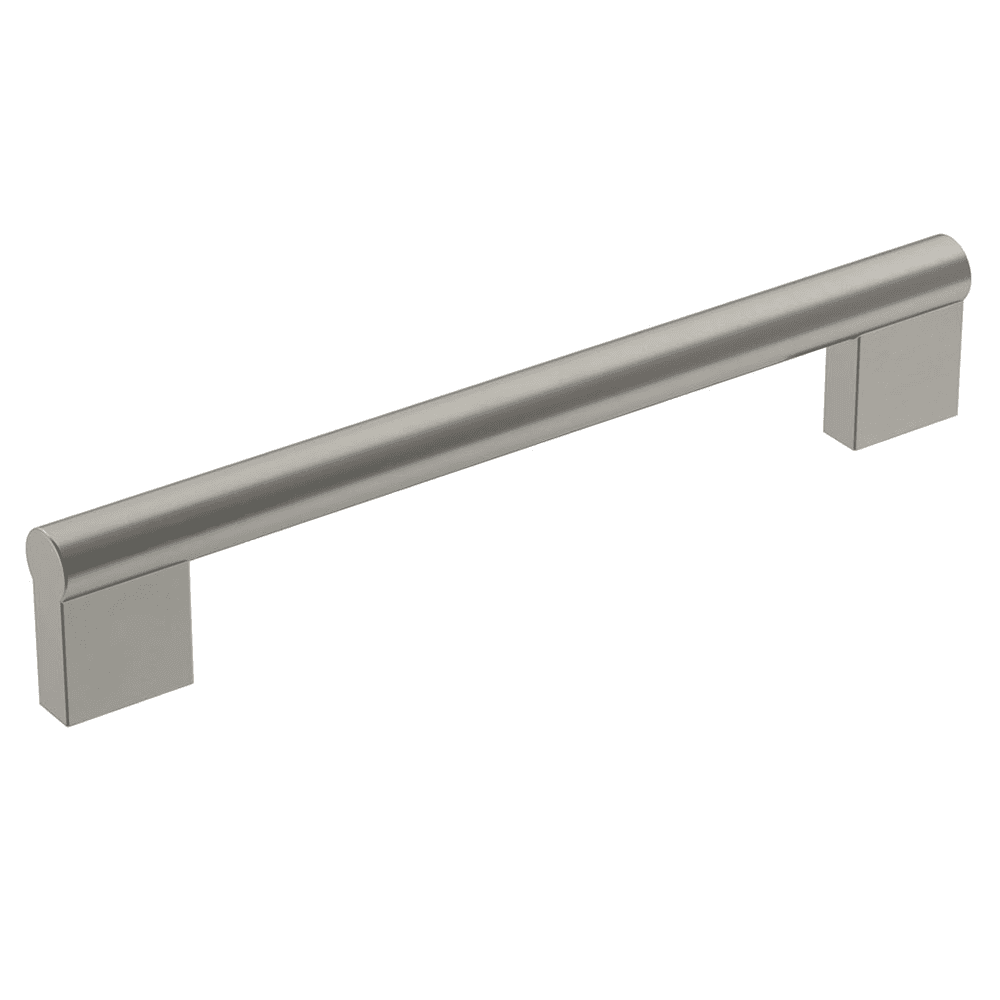 Amerock Versa 6-5/16" Satin Nickel Cabinet Pull in use on kitchen cabinets