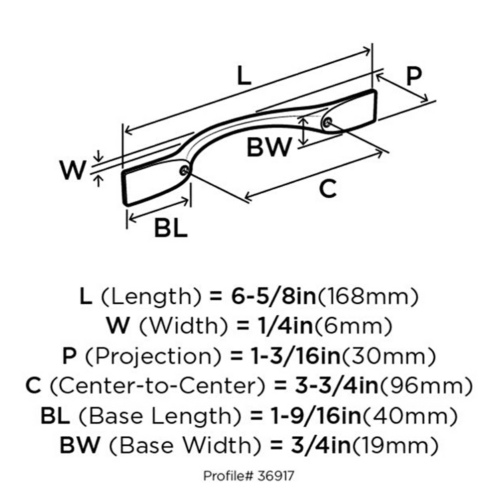 Uprise Collection Cabinet Pull in 3-3/4" size