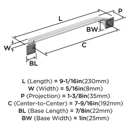 7-9/16" Exceed Cabinet Pull, Satin Nickel Alt 1 - Image