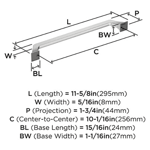 10-1/16" Exceed Cabinet Pull, Satin Nickel Alt 1 - Image