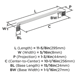 10-1/16" Exceed Cabinet Pull, Satin Nickel Alt 1 - Image