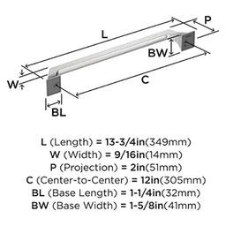 12" Exceed Appliance Pull, Satin Nickel Alt 1 - Image
