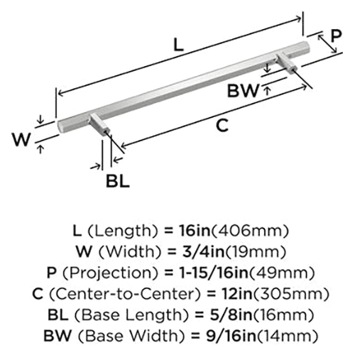 12" Caliber Appliance Pull, Golden Champagne Alt 2 - Image
