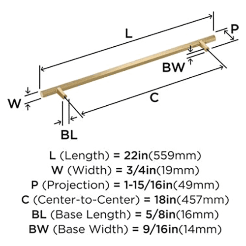 18" Caliber Appliance Pull, Champagne Bronze Alt 2 - Image