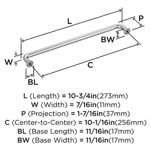10-1/16" Factor Cabinet Pull, Satin Nickel Alt 1 - Image