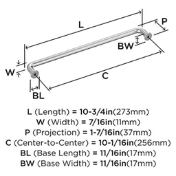 10-1/16" Factor Cabinet Pull, Satin Nickel Alt 1 - Image