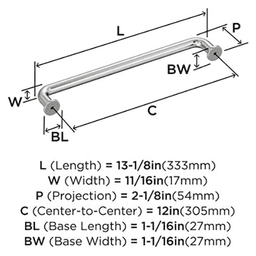 12" Factor Appliance Pull, Polished Nickel Alt 1 - Image