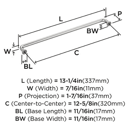 12-5/8" Factor Cabinet Pull, Polished Chrome Alt 1 - Image