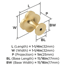 1-1/4" Accents Cabinet Knob, Gold/Mother of Pearl Alt 1 - Image