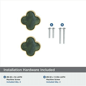 1-1/4" Accents Cabinet Knob, Gold/Emerald Green Alt 2 - Image