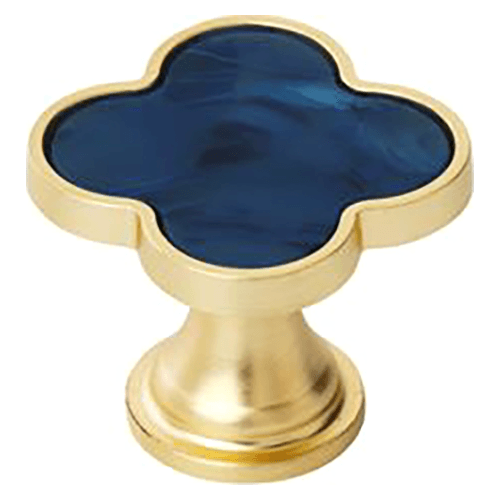 1-1/4" Accents Cabinet Knob, Gold/Navy Blue Main - Image