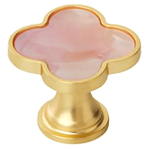 1-1/4" Accents Cabinet Knob, Gold/Pink Main - Image