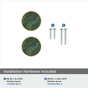 1-1/4" Accents Cabinet Knob, Gold/Emerald Green Alt 2 - Image