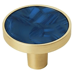 1-1/4" Accents Cabinet Knob, Gold/Navy Blue Main - Image